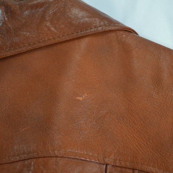 Women's Brown Leather Jacket - Picture 6 of 11